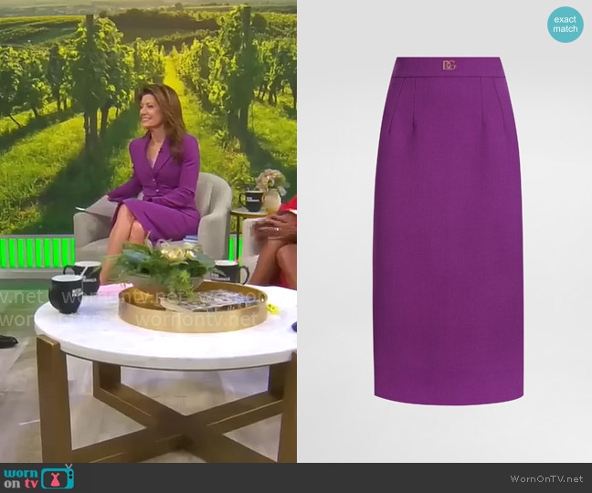 Dolce & Gabbana Wool crêpe sheath skirt worn by Norah O'Donnell on CBS Mornings