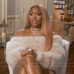 Drew’s fur confessional top and skirt on The Real Housewives of Atlanta