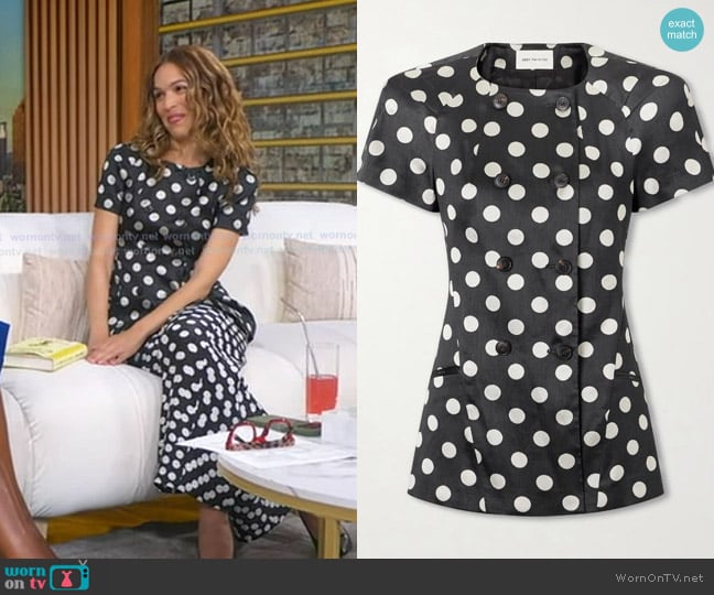 Dries van Noten Bonny Polka-dot Jacquard Jacket worn by Cleo Wade on Good Morning America
