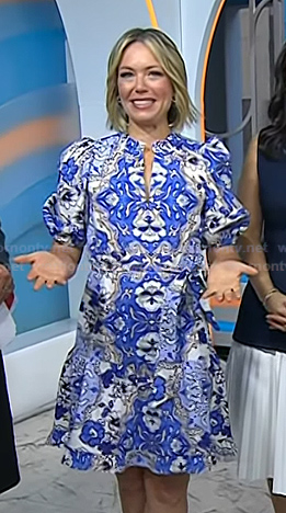 Dylan’s blue floral puff sleeve dress on Today