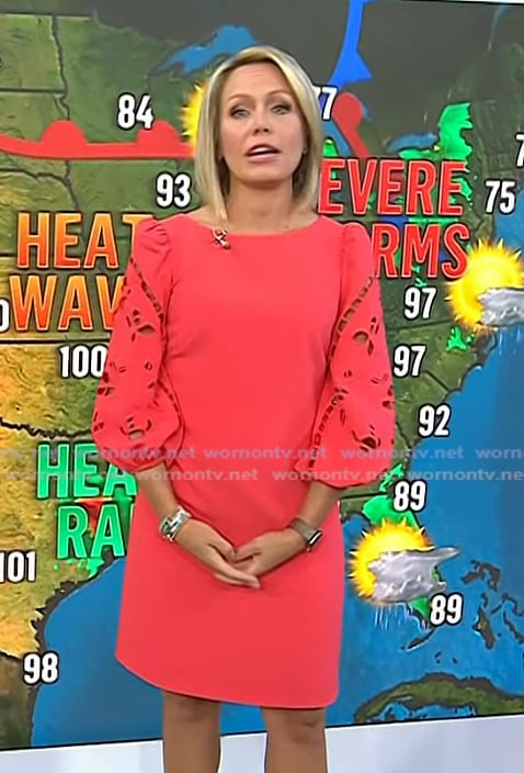 Dylan's pink eyelet shift dress on Today