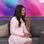 Elana’s pink mini dress on The Kelly Clarkson Show