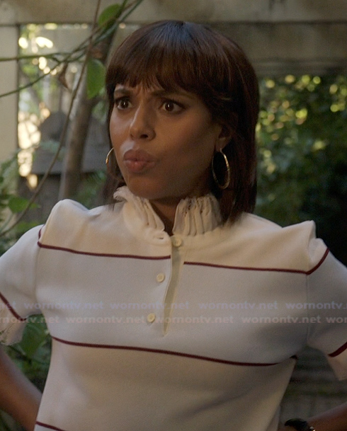 Eleanor’s stripe lace trim polo on Imperfect Women