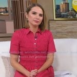 Elizabeth’s pink smocked shirtdress on Good Morning America