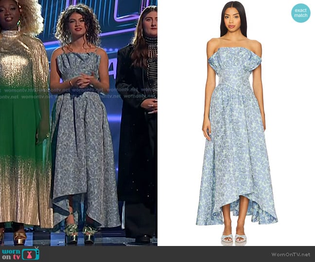 Elliatt Jacquard Asymmetric Gown worn by Liv Ciara on The Voice