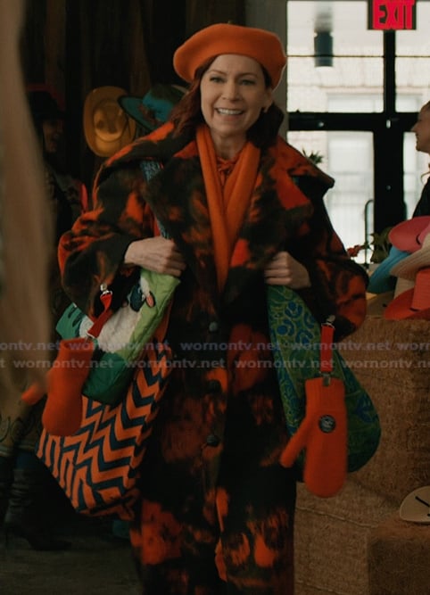 Elsbeth’s floral print coat on Elsbeth