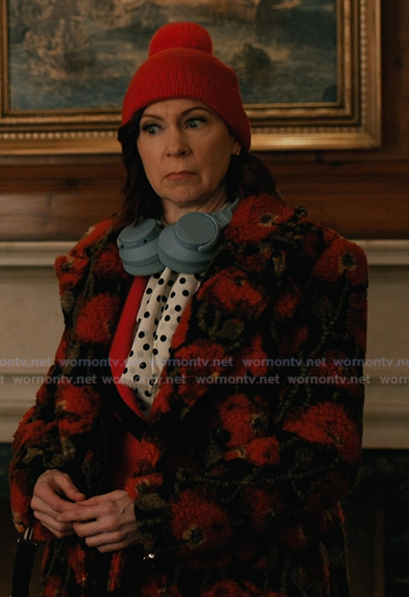 Elsbeth’s floral sherpa coat on Elsbeth