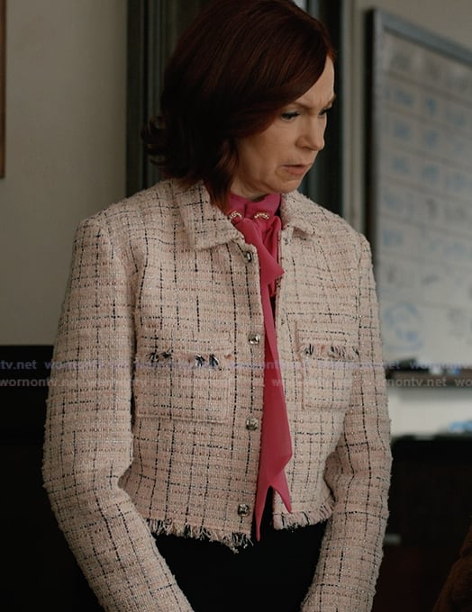 Elsbeth’s pink tweed jacket on Elsbeth