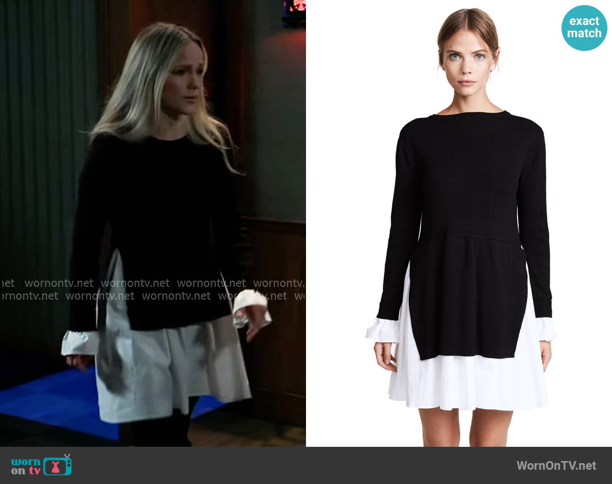 English Factory Knit Combo Dress worn by Lulu Spencer (Alexa Havins Bruening) on General Hospital