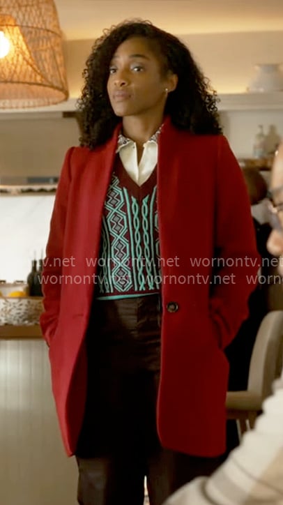 Faith’s red coat on Will Trent