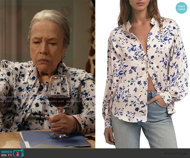 Favorite Daughter The Lauren Floral Button-Front Top worn by Madeline Matlock (Kathy Bates) on Matlock