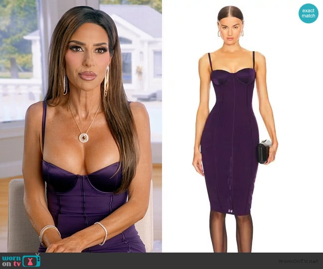 Fleur Du Mal Mesh Midi Bustier Dress worn by Rulla Nehme Pontarelli on The Real Housewives of Rhode Island