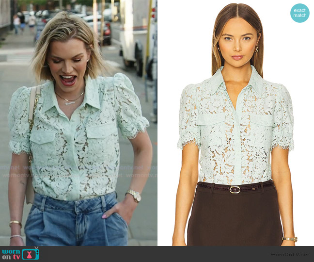 Generation Love Mina Lace Shirt worn by Lindsay Hubbard on Summer House