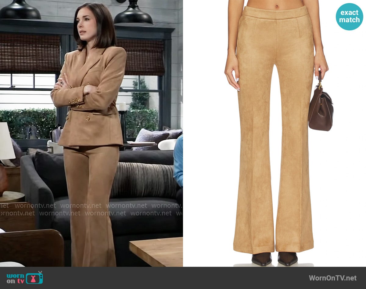 Generation Love Wesley Faux Suede Pants worn by Willow Tait (Katelyn MacMullen) on General Hospital