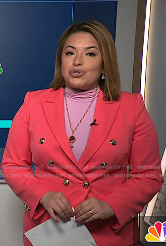 Gilma’s pink double breasted blazer on NBC News Daily