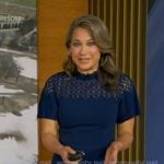 Ginger’s navy lace panel dress on Good Morning America