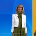 Juliet Faithfull’s green tie neck midi dress on Today