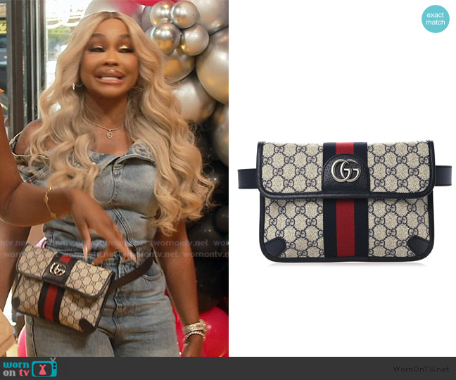 Gucci GG Supreme Monogram Web Small Ophidia Belt Bag worn by Phaedra Parks on The Real Housewives of Atlanta