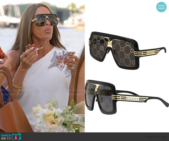 Gucci GG0900S Sunglasses worn by Liz McGraw on The Real Housewives of Rhode Island