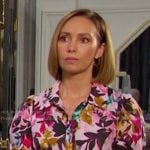 Gwen’s pink floral short sleeve shirtdress on Days of our Lives