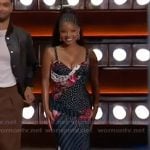 Halle Bailey’s mixed print dress on The Kelly Clarkson Show