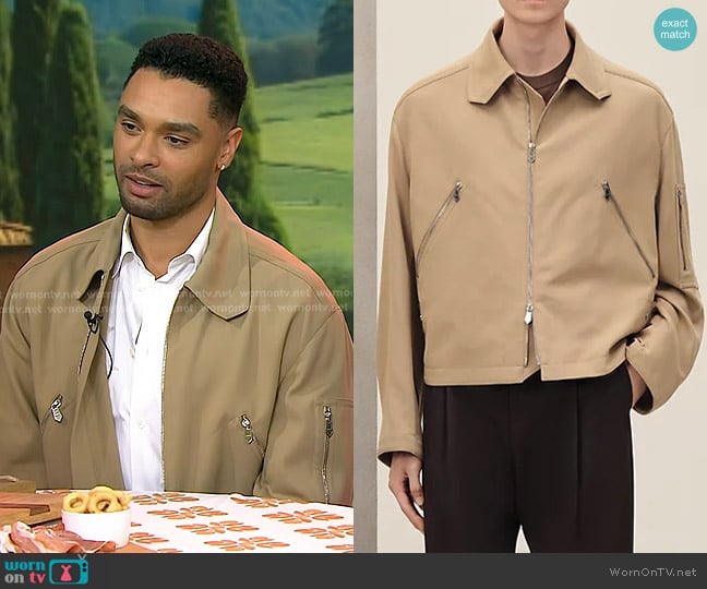 Hermes Zipped Straight Cut Jacket worn by Regé-Jean Page on Today