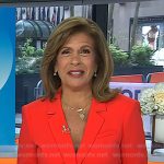Hoda’s red ruched sleeve blazer on Today
