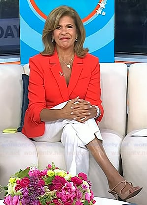 Hoda’s beige strapply sandals on Today