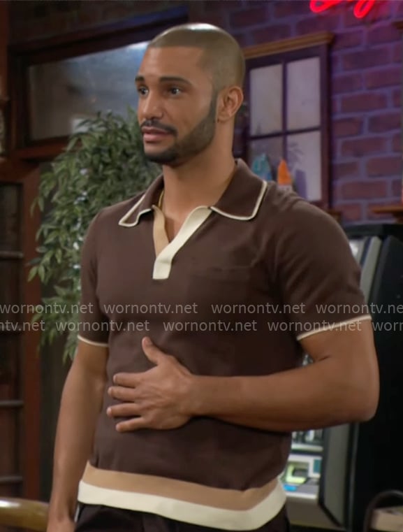 Holden’s brown polo shirt on The Young and the Restless