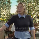Hope’s blue layered shirt top on The Bold and the Beautiful