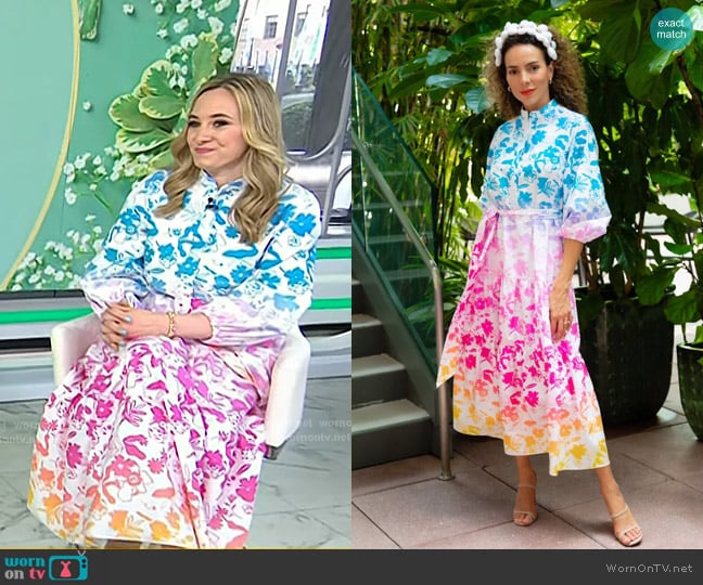 The House of Perna Maria Dress in Tropical Bloom worn by Lexie Sachs on Today