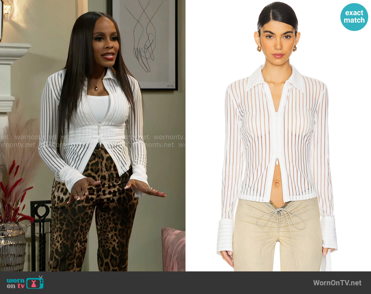 I.AM.GIA Jane Top worn by Hayley Lawson (Marquita Goings) on Beyond the Gates