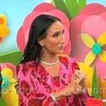 Elizabeth Werner’s pink floral dress on CBS Mornings