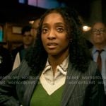 Faith’s blue shirt and green sweater vest on Will Trent