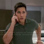Smitty’s green woven texture polo shirt on Beyond the Gates