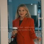 Isla’s red double-breasted blazer on Running Point