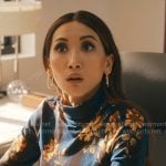 Ali’s blue floral top on Running Point