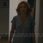 Isla’s blue striped pajamas on Running Point