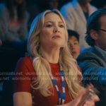 Isla’s red side-button dress on Running Point