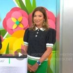 Courtney Cason’s short sleeve knit polo on CBS Mornings
