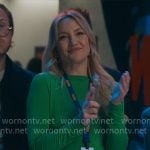 Isla’s green long sleeved dress on Running Point
