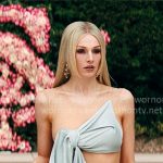 Jules’ blue cutout draped gown at Cassie & Nate’s wedding on Euphoria