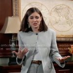 Willow’s grey asymmetric suit on General Hospital