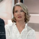 Nina’s white ruffled blouse on General Hospital