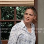 Lulu’s blue and white printed shirt on General Hospital