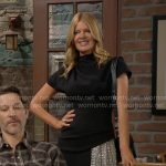 Phyllis’s black dress with sparkly drape detail on The Young and the Restless