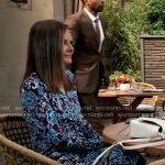 Lucy’s purple and blue floral dress on General Hospital