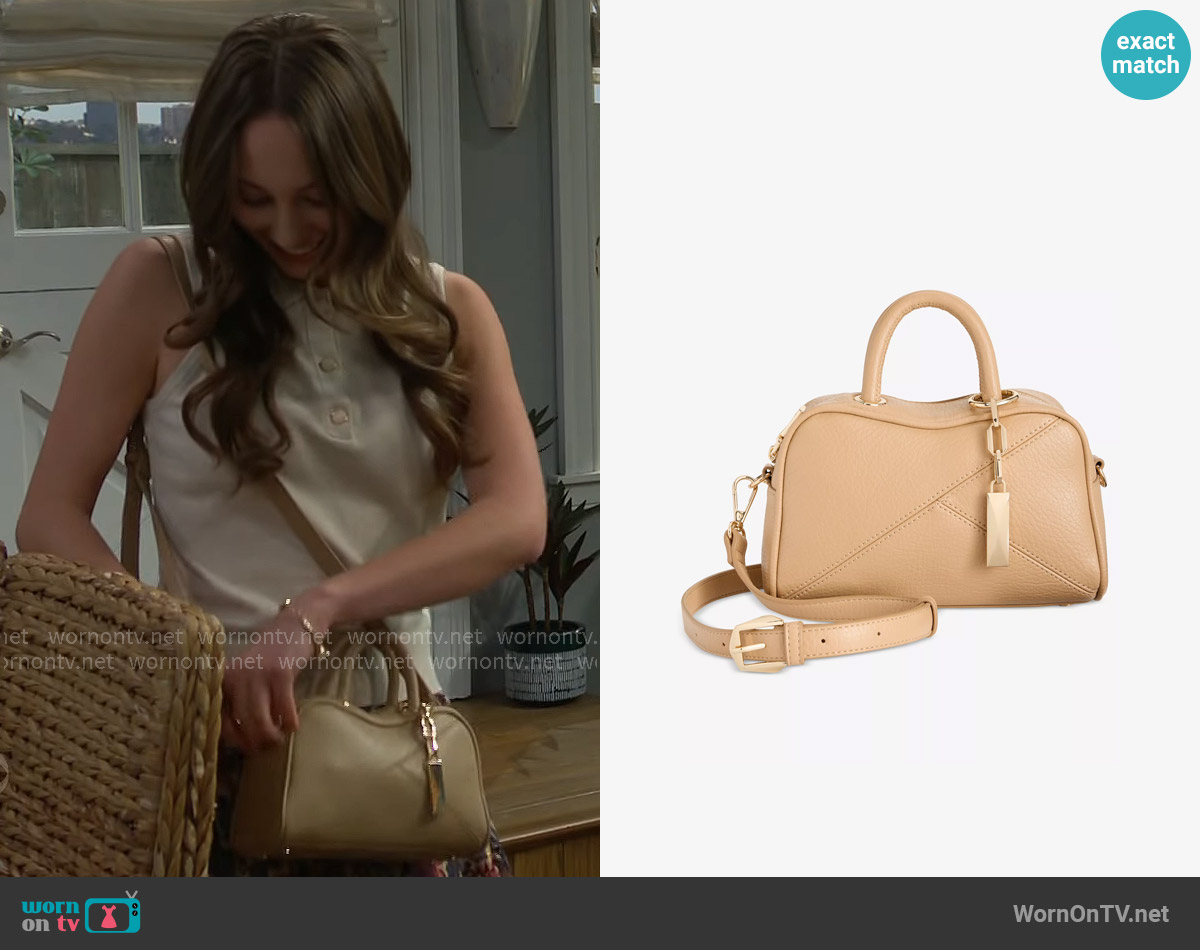 INC International Concepts Mini Aydenn Bowler Satchel worn by Melissa Dylan (Sydney Bullock) on The Bold and the Beautiful