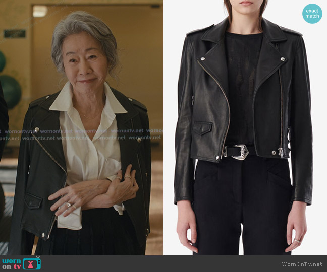 Iro Ashville Leather Jacket worn by Chairwoman Park (Youn Yuh-jung) on Beef