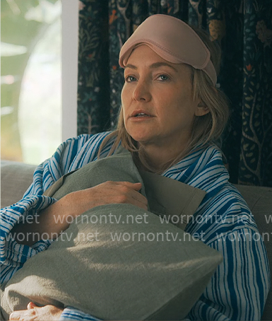 Isla’s blue striped robe on Running Point
